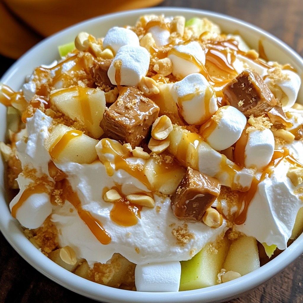 Snickers Karamell-Apfel-Salat Frisch und Lecker Rezept
