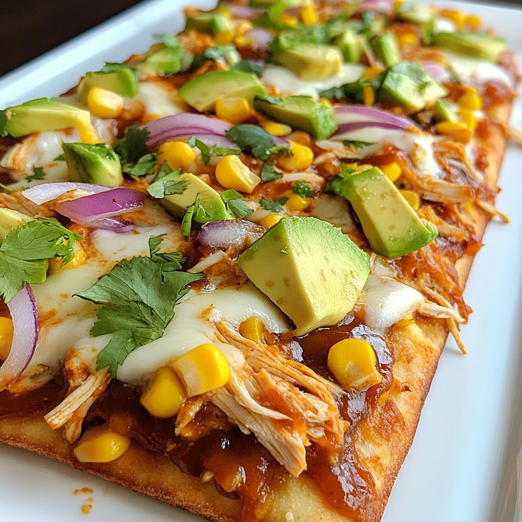 BBQ Chicken Flatbread Pizza Einfaches Rezept zubereiten