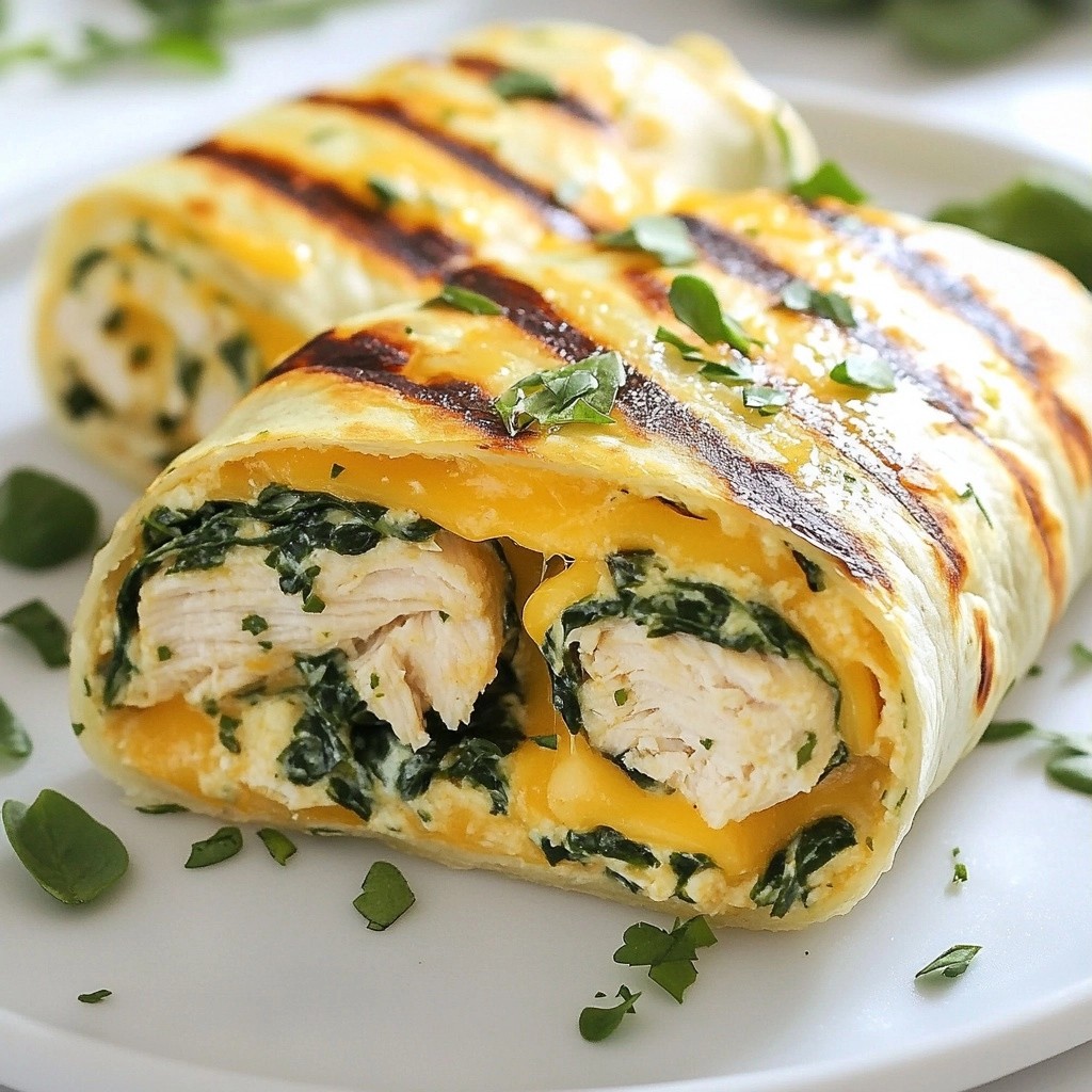 Einfache Keto Chicken and Spinach Wraps Rezept