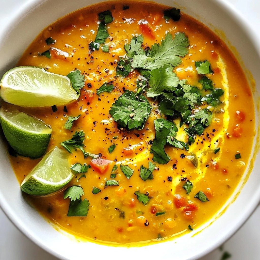 Coconut Curry Lentil Soup Einfache Genussreise