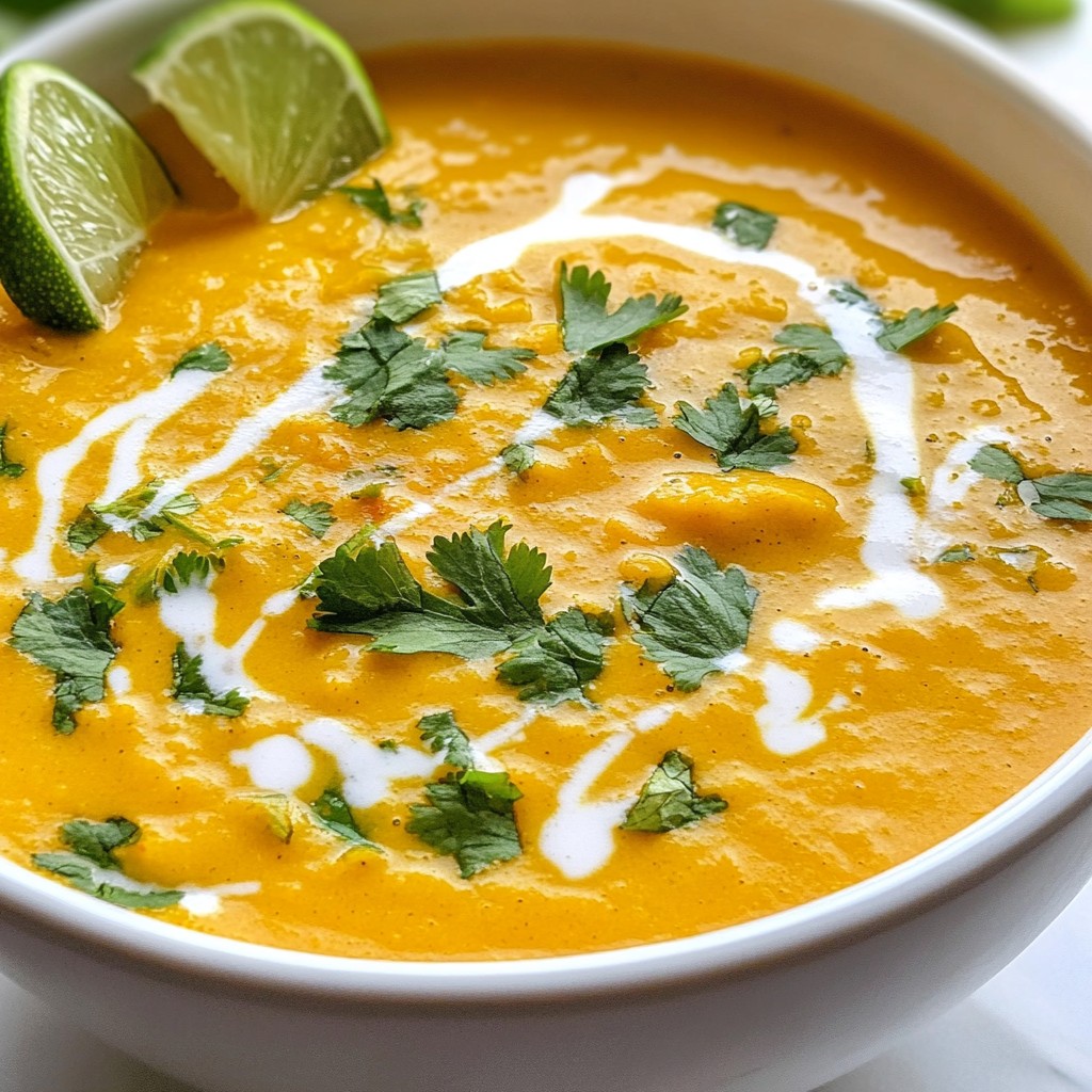 Coconut Curry Butternut Squash Soup Geschmacksbombe