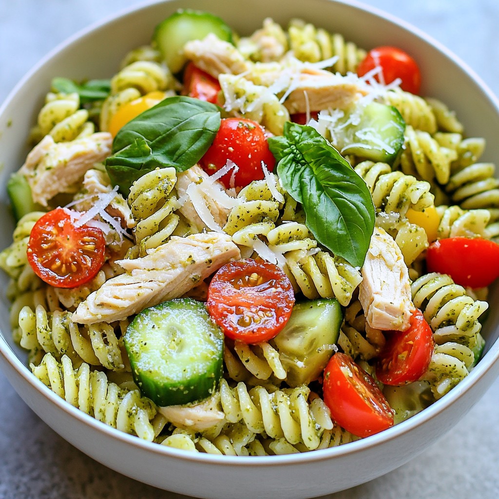 Pesto Chicken Pasta Salad Lecker und Frisch Genießen