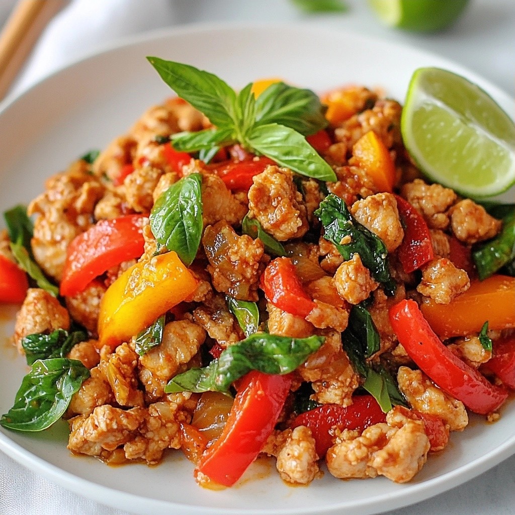 Spicy Keto Thai Basil Chicken Schnelles Rezept