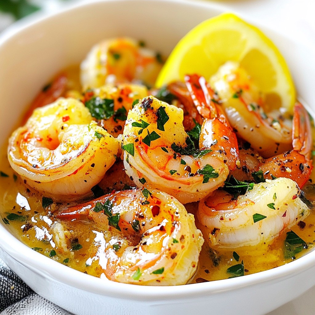 Lemon Garlic Butter Shrimp Schnell und Einfach Rezept