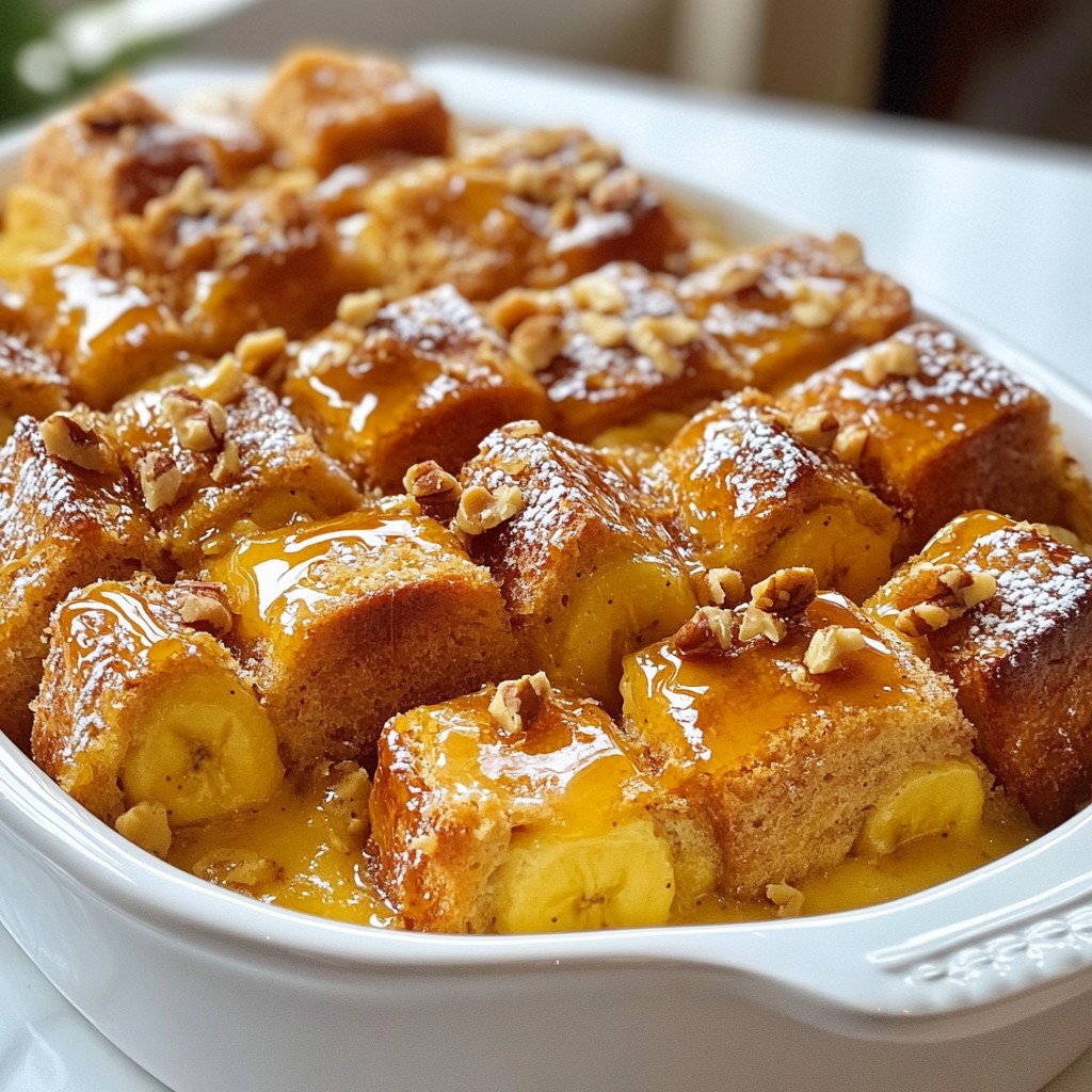 Karamell-Bananenbrotpudding köstlicher Genuss frisch