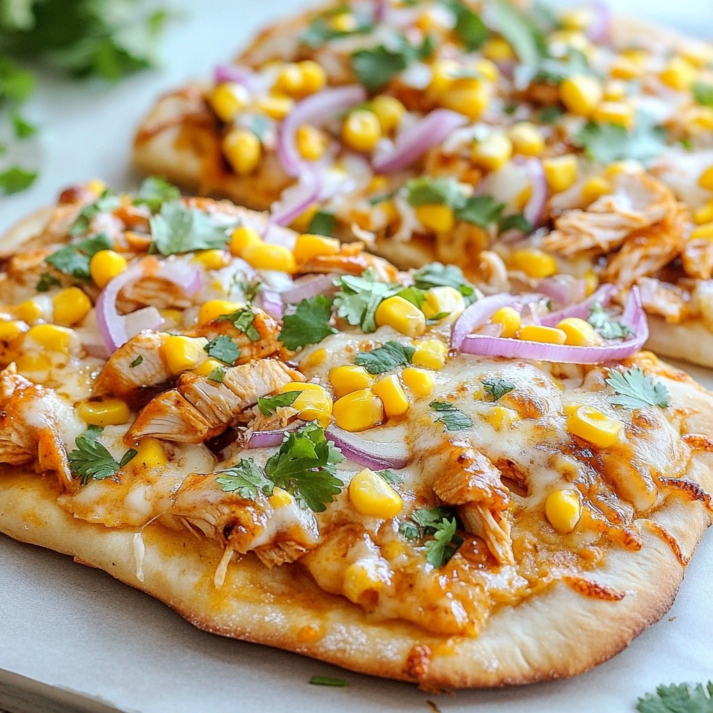BBQ Chicken Flatbread Pizza Einfach und Lecker