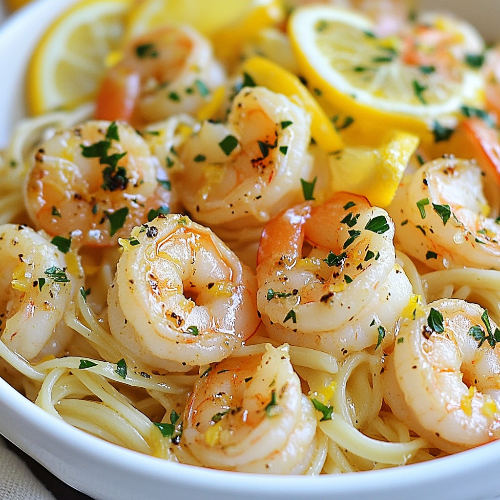 Lemon Garlic Shrimp Scampi Einfaches und schnelles Gericht