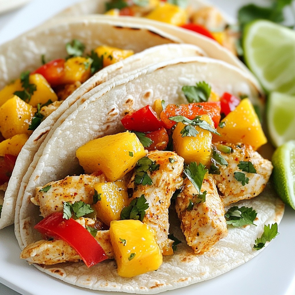 Spicy Mango Chicken Tacos Lecker und Einfach Zubereiten