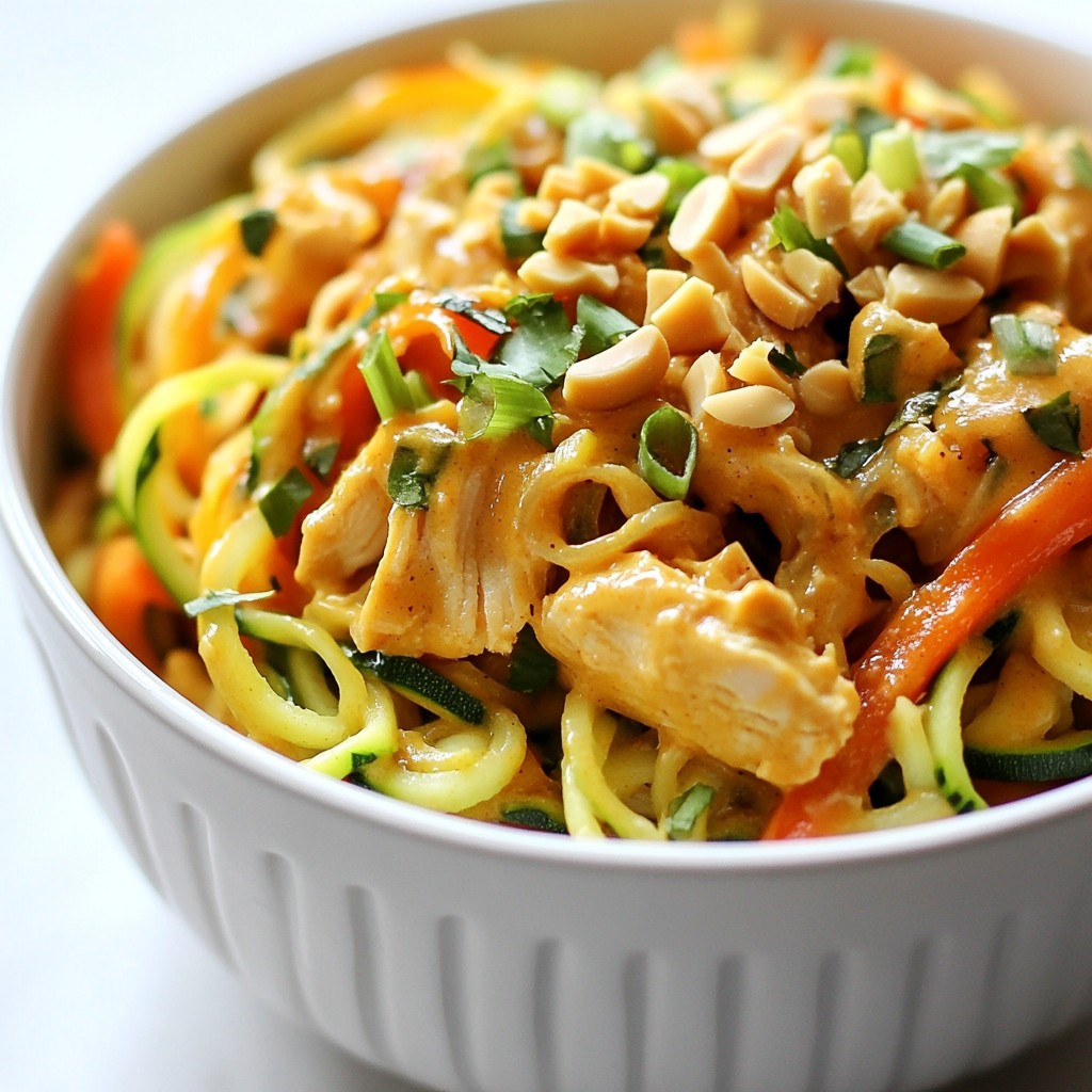 Thai Peanut Chicken Zoodles Einfaches und Leckeres Rezept