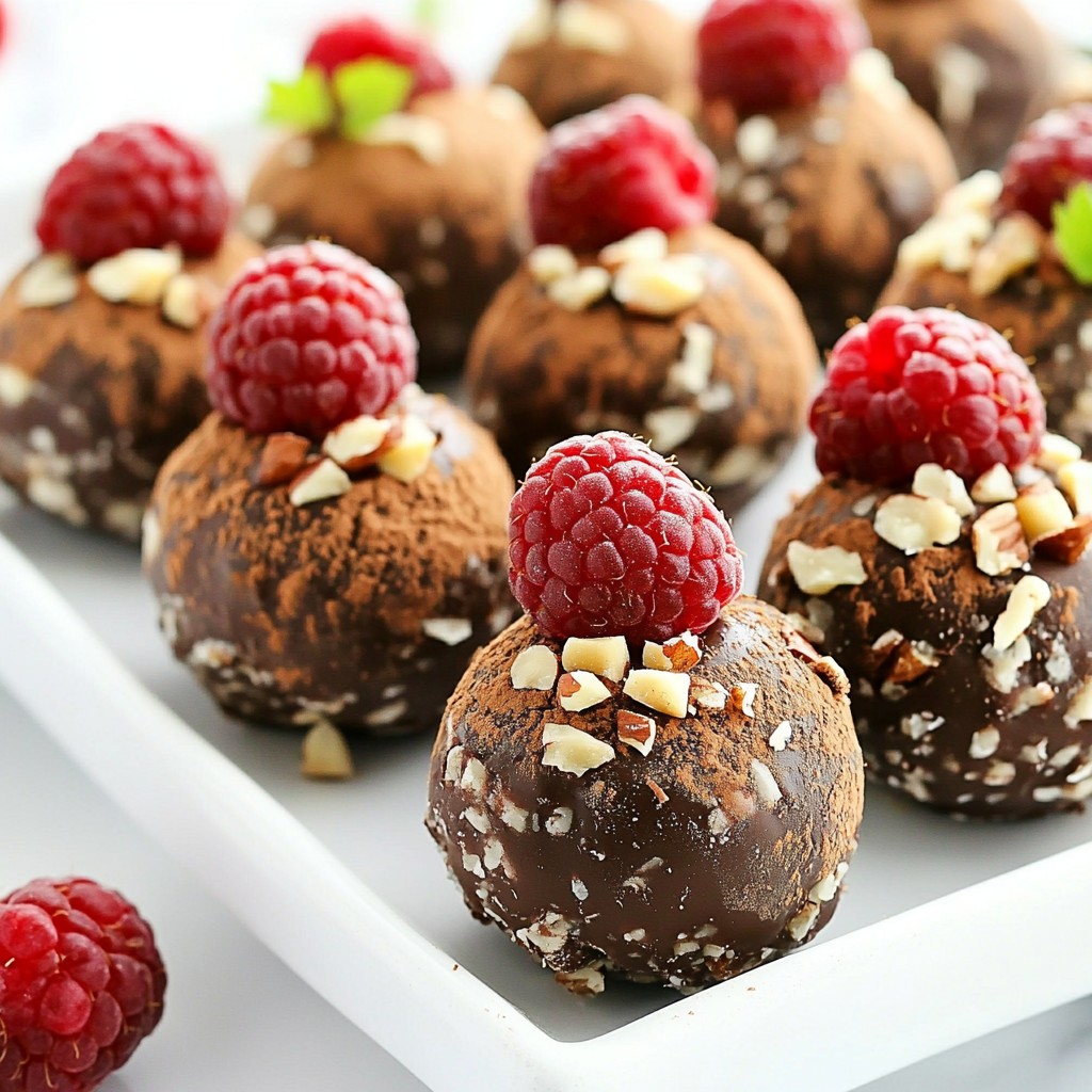 Dunkle Schokoladen-Himbeer-Trüffel Geniale Süßigkeit