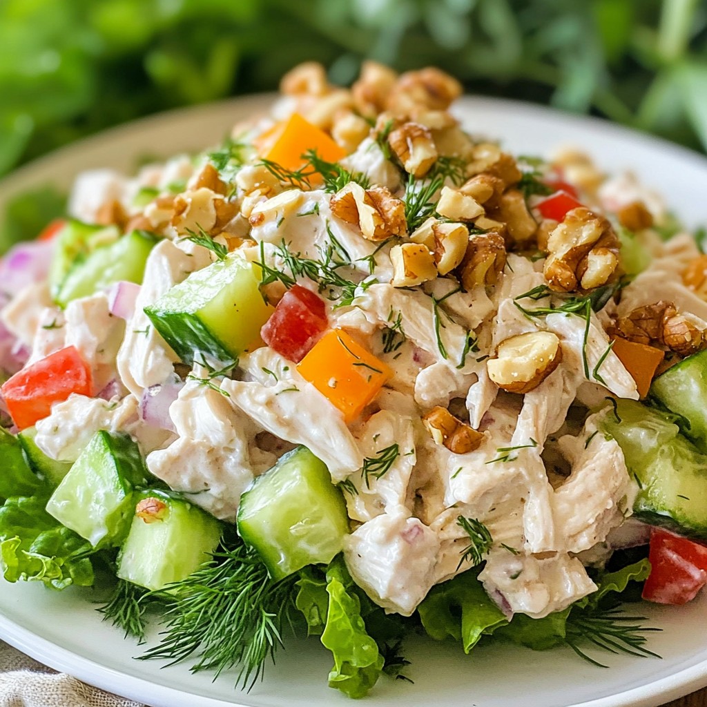 Griechischer Joghurt Hühnchensalat Frisch und Lecker