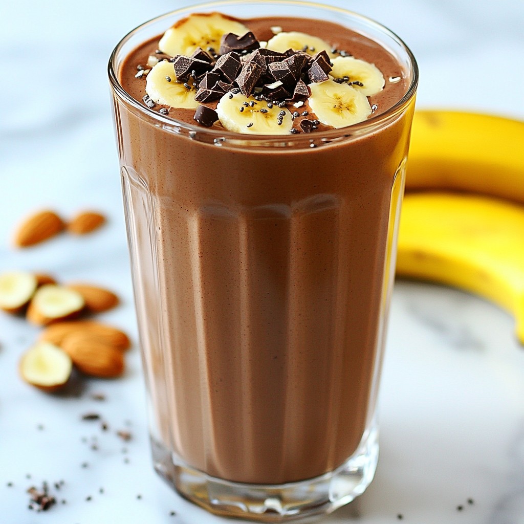 Schokoladen-Mandelbutter-Proteinshake nahrhaft genießen