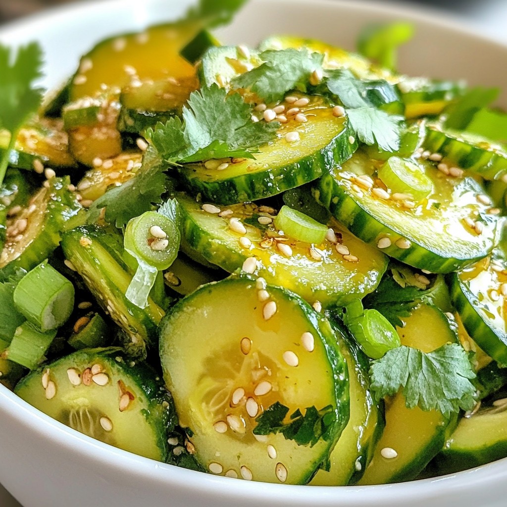 Smashed Cucumber Sesame Salad Frisch und Knusprig