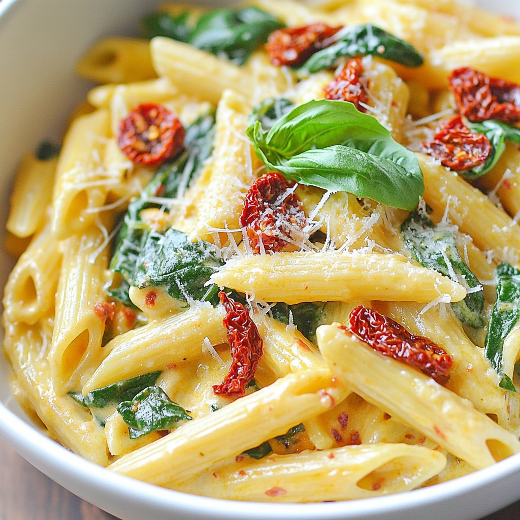 Einfaches One-Pot Creamy Sun-Dried Tomato Pasta Rezept