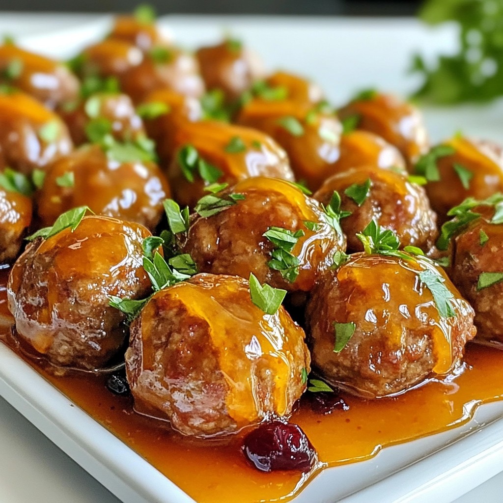 Orange Glazed Cranberry Meatballs Köstliches Rezept