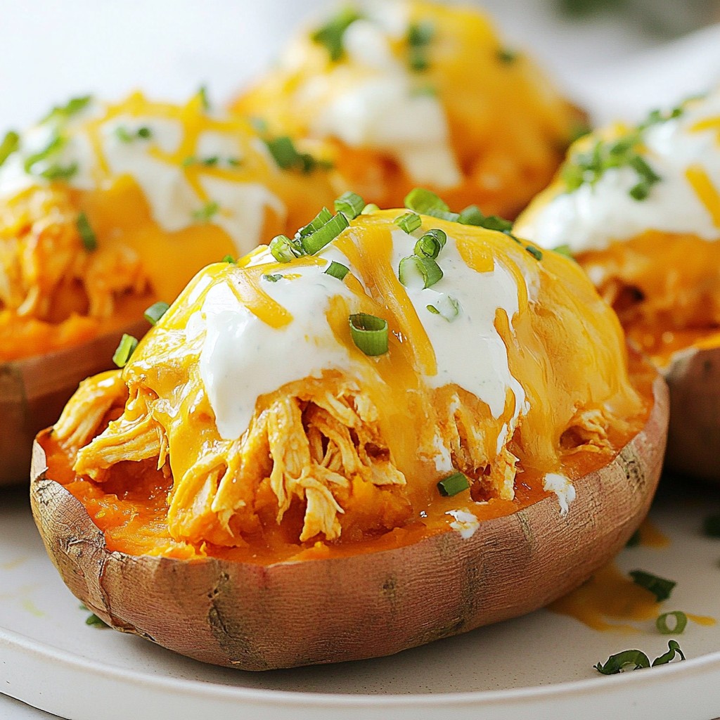 Buffalo Chicken Stuffed Sweet Potatoes köstlich und einfach