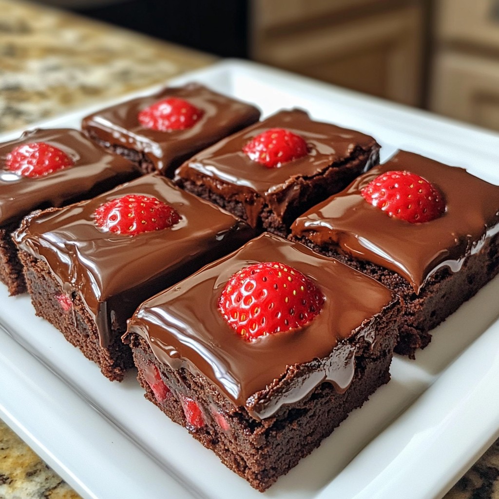 Schokoladenüberzogene Erdbeer-Braunies für Genießer