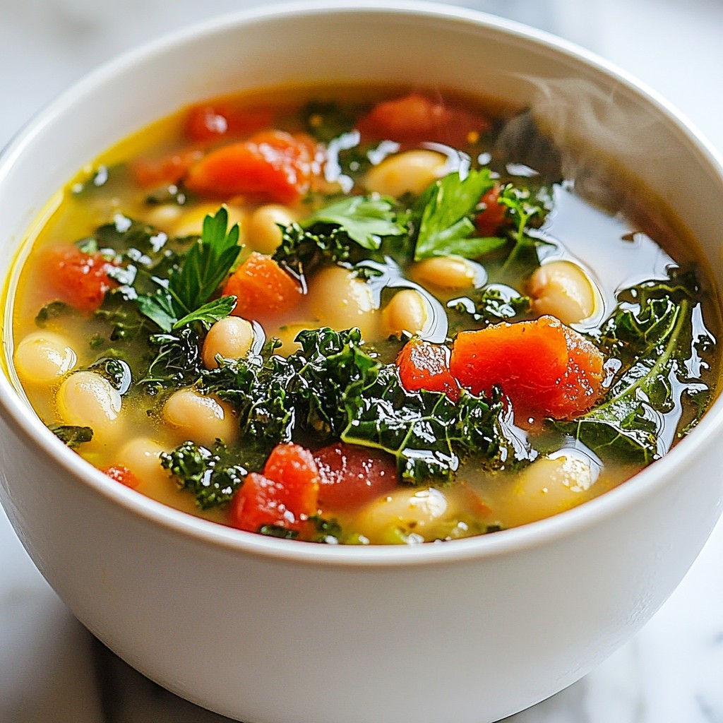 Tuscan White Bean Kale Soup Nahrhaft und Generös