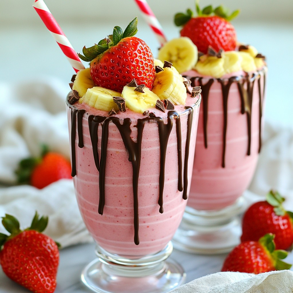 Schokoladenüberzogener Erdbeer-Smoothie Lecker und Erfrischend