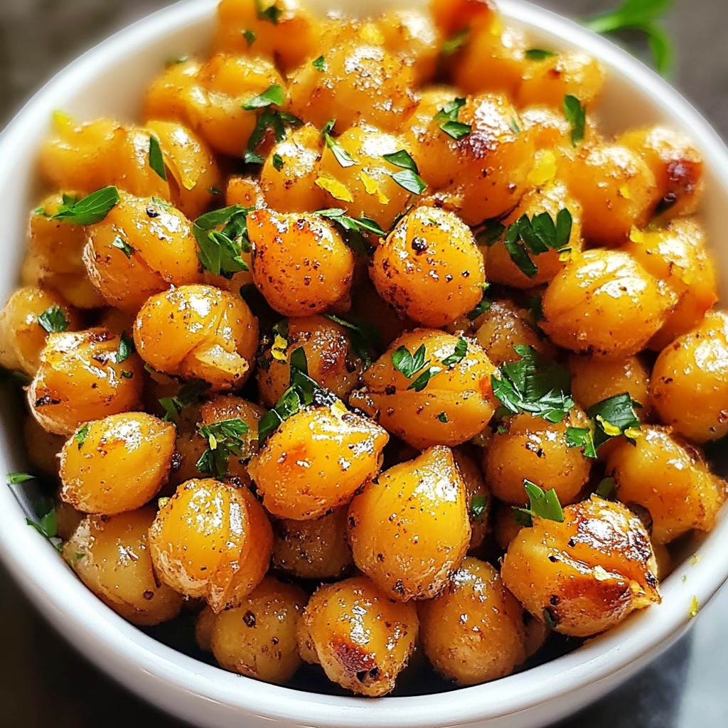 Lemon Garlic Roasted Chickpeas Knuspriger Snack