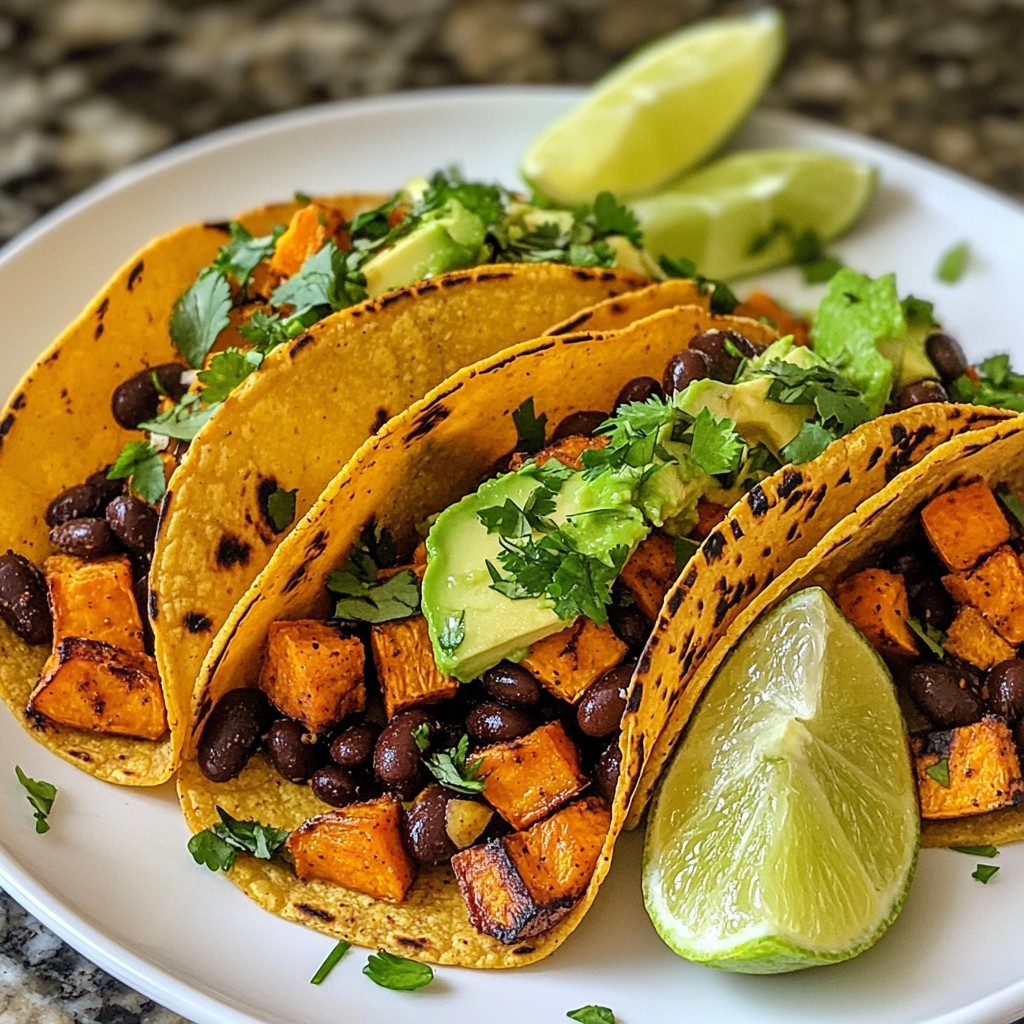 Süßkartoffel-Schwarze-Bohnen-Tacos Einfache Köstlichkeit