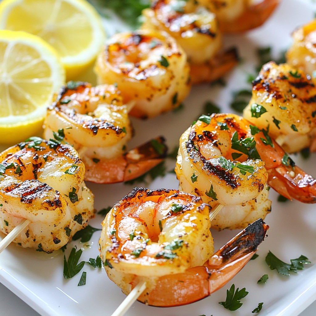 Lemon Herb Grilled Shrimp Skewers Einfaches Rezept