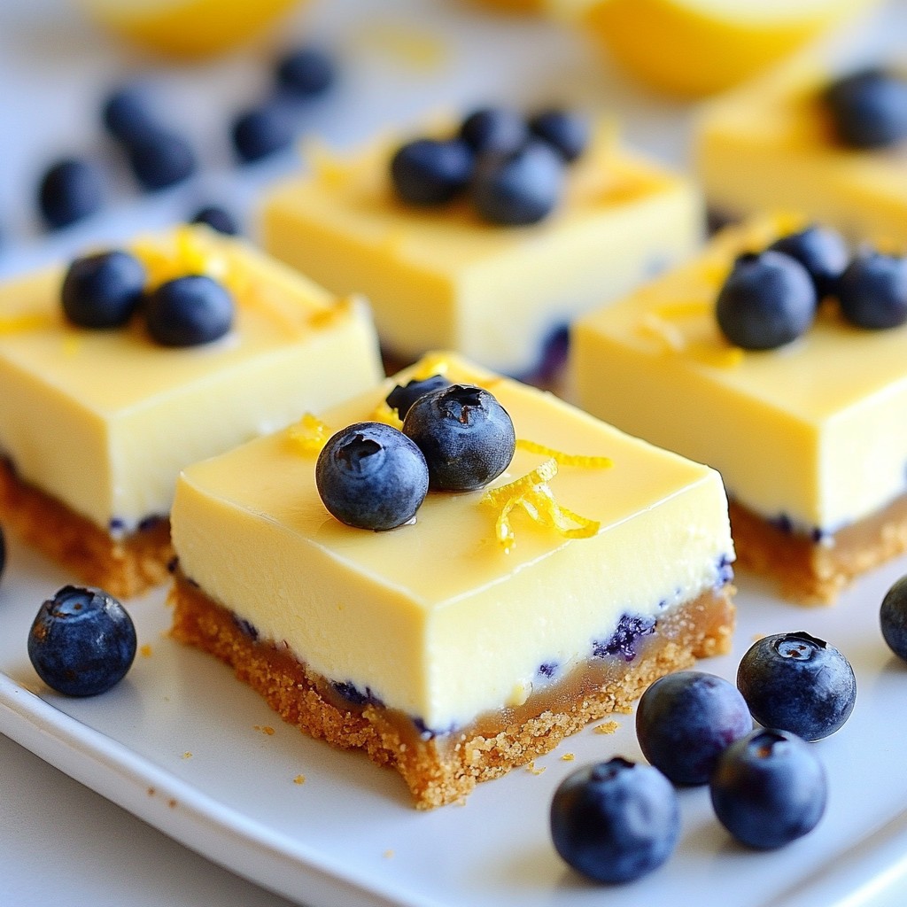 Lemon Blueberry Cheesecake Bars Frisch und Lecker