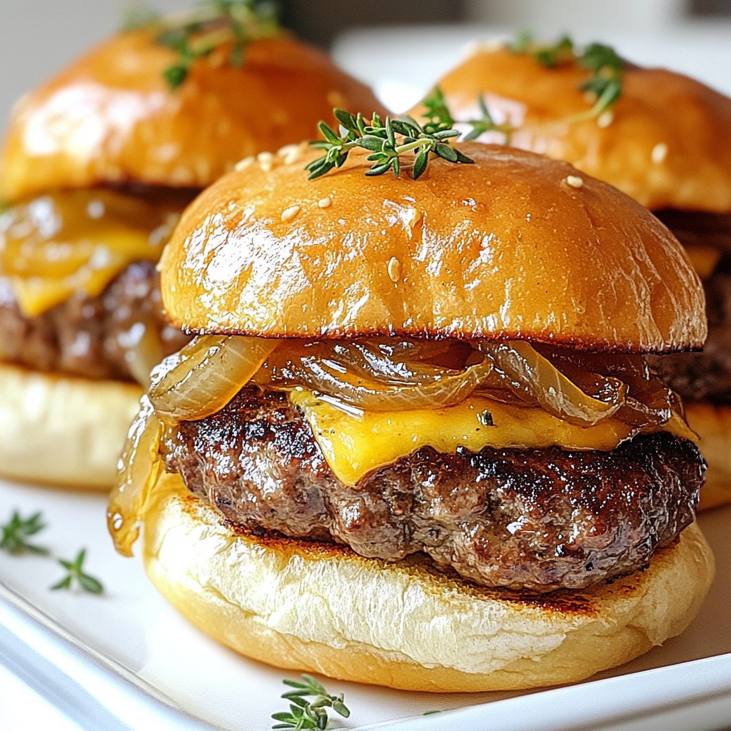 Karamellisierte Zwiebel-Swiss-Slider köstlich und einfach