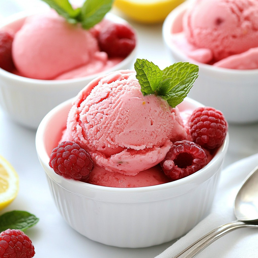 Raspberry Lemon Sorbet Frisch und Erfrischend Selbstgemacht