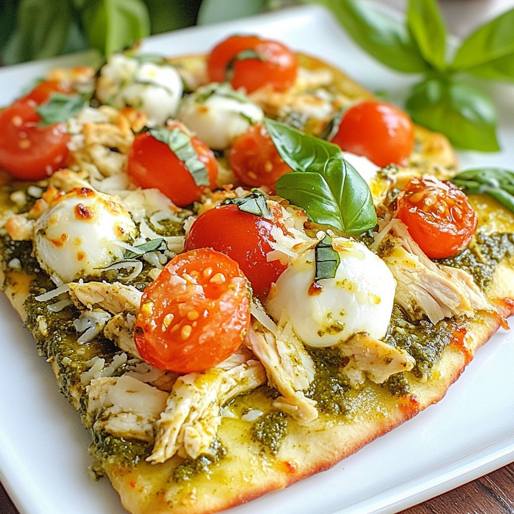 Pesto Chicken Flatbread Lecker und Einfach Zubereiten
