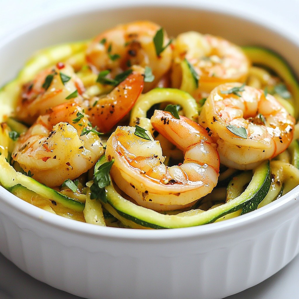 Knoblauch Garnelen Zucchini-Nudeln Gesunde Mahlzeit