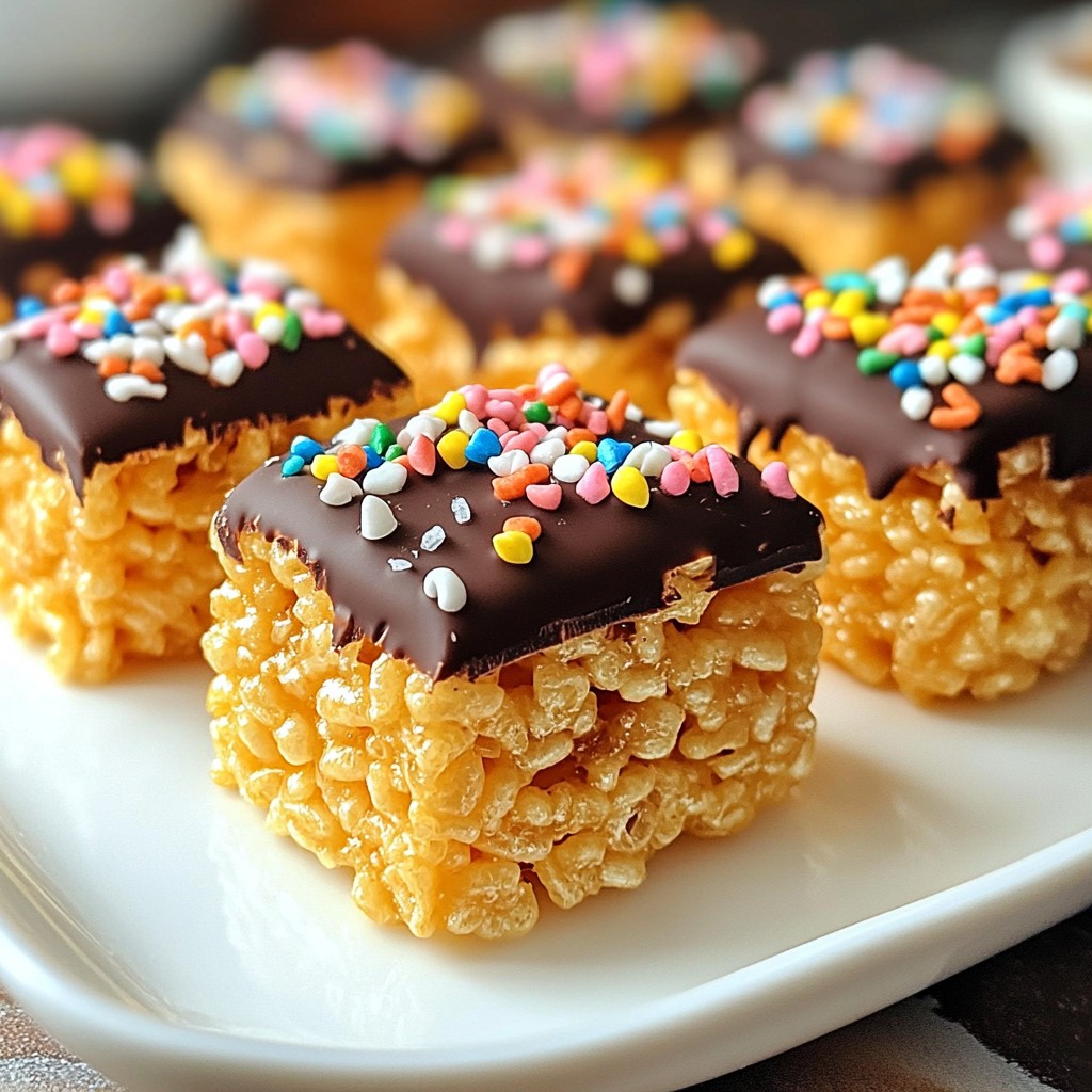 Schokoladenüberzogene Rice Krispie Treats einfach genießen