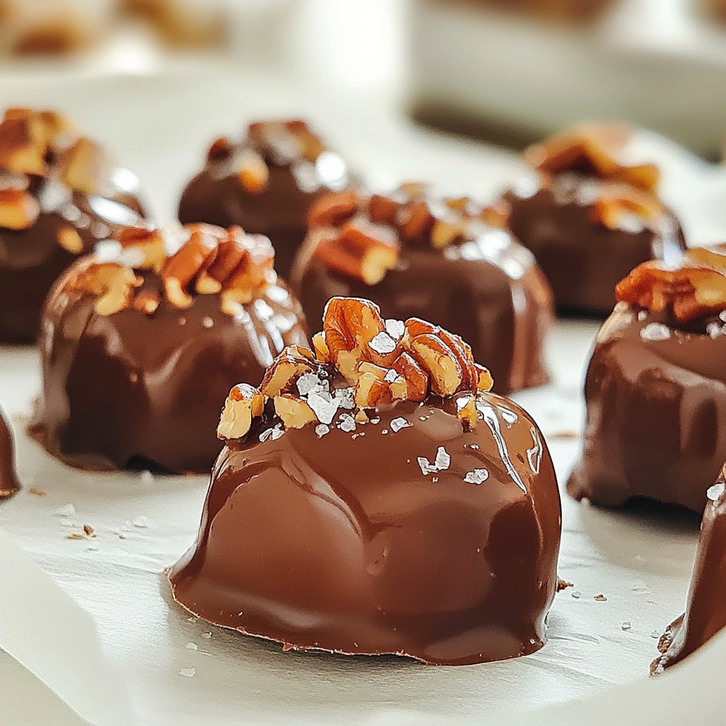 Schokoladen-Pekan-Turtle-Cluster Einfach und Lecker
