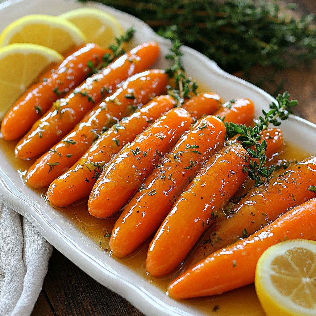 Honig-Senf-glänzende Karotten einfache und köstliche Beilage