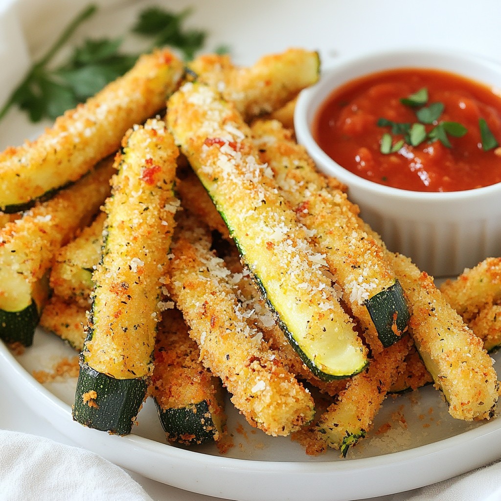 Parmesan Crusted Zucchini Fries Knusprig und Lecker
