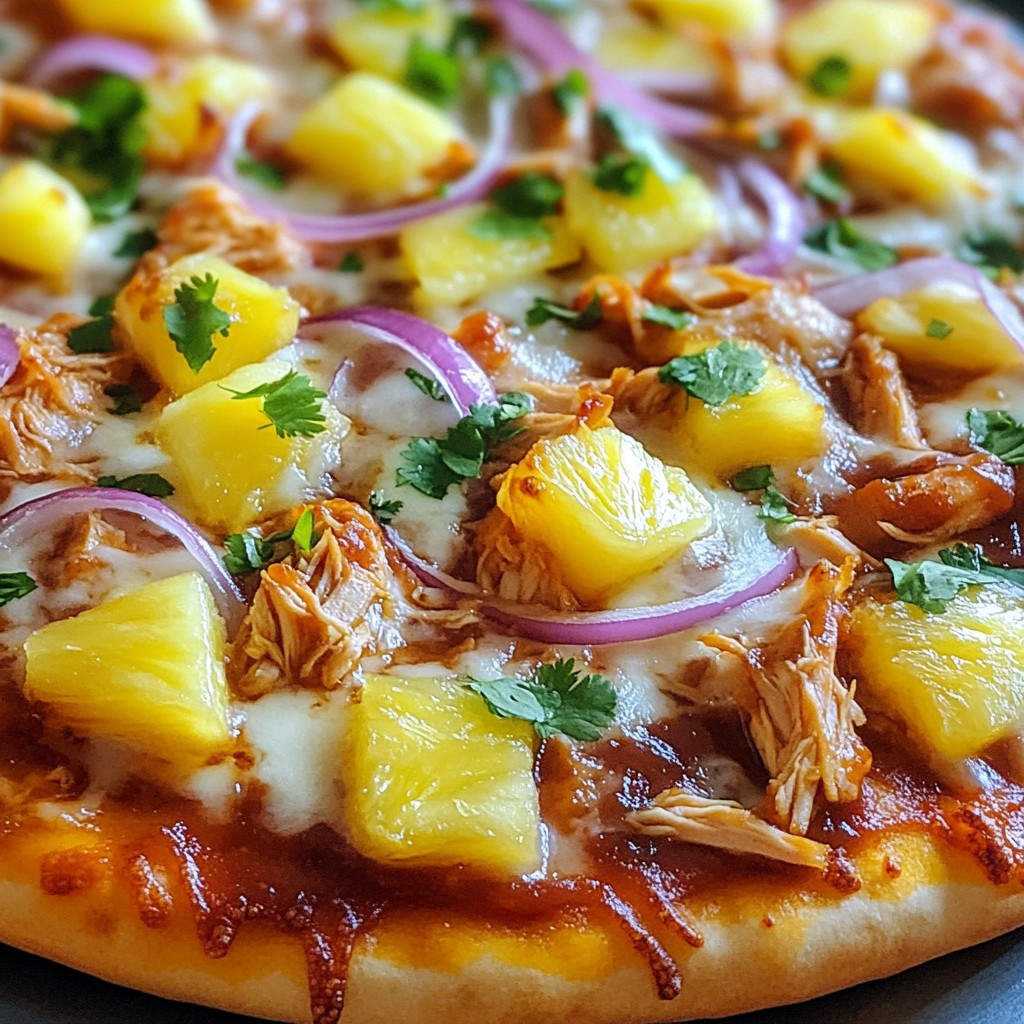 Hawaiian BBQ Chicken Pizza Schmackhafte Kombination