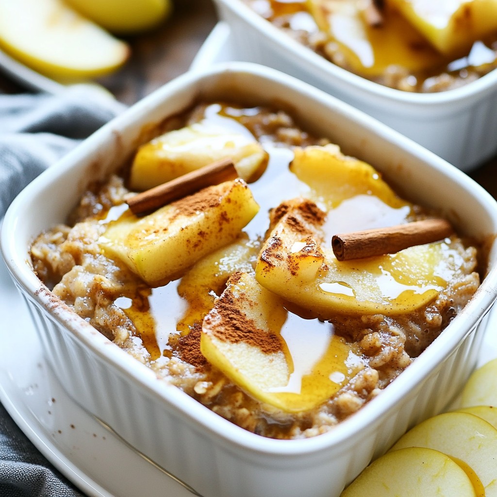 Apfel-Zimt gebackenes Oatmeal köstlicher Genuss